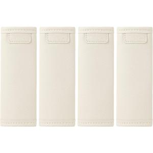 KINIVA Leather Luggage Handle Wrap 4 Pack Set,Luggage Identifiers Tags Markers for Luggage Suitcase,Travel Accessories(white-4pcs)