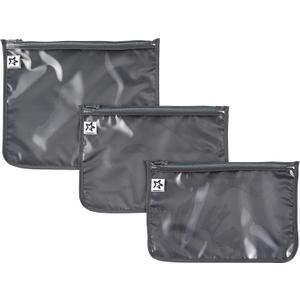 Tiny Twinkle Mess-proof Travel Bags, Airline Compliant, Zipper Closure, Clear Front Pouch, Diaper Bag Packing, Toiletry or Cosmetics Organizer (Charcoal)