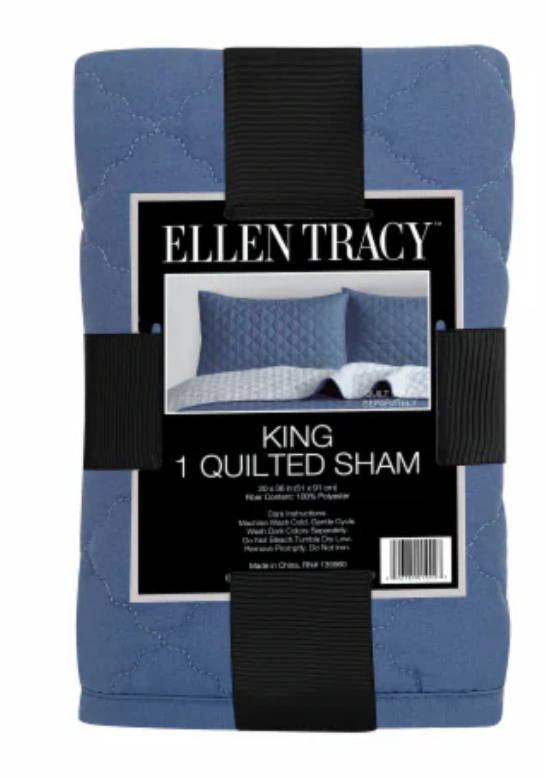 King 1 Quilted Sham, 20x26in, 100% Polyester