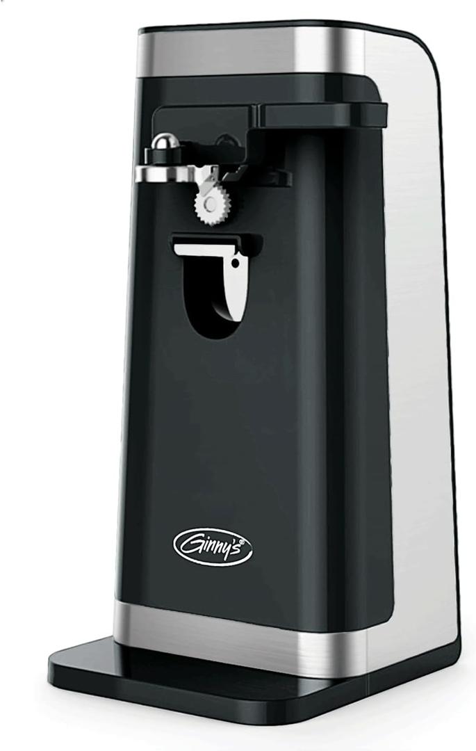 Montgomery Ward Ginny's 50W Electric Can Opener with Stainless Steel Blade and Knife Sharpener (Black)