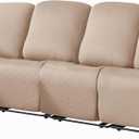 vctops Diamond Recliner Sofa Covers 10-Pieces Stretch Large RV Couch Covers for 4 Seats Reclining Slipcovers Soft Solid Furniture Protector (Camel,4 Seat)