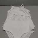 SHENHE Women's Ruffled Tankinni Swimsuit Tummy Control High Waisted Peplum Bathing Suits White Small