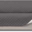 Easy-Going Reversible Couch Cover for 3 Cushion Couch Sofa Cover for Dogs Water Resistant Furniture Protector Cover with Foam Sticks Elastic Straps for Pet Cat (Sofa, Gray/Ivory)