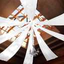 Showgeous White Ceiling Drapes 8 Panels 5ftx30ft Wedding Ceiling Drapes Wedding Arch Draping Fabric Cheesecloth Curtain for Party Ceremony Stage Event Decoration