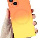 Magnetic Case for iPhone 14 Plus, Luxury Cute Soft Liquid Silicone Case Bumper Anti-Scratch Anti-Drop Shockproof Full Camera Protector Multicolor Cover for iPhone 14 Plus-Purple Gray