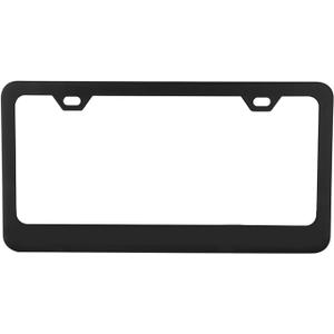 Powder-Coated Matte Black Thin License Plate Frame, 1 Piece, Front or Rear
Street Legal, Stainless Steel, No-Rust, No-Rattle, Slim 2 Hole with Screw Caps, Car Wash Proof, Gloss Thin Metal Tag Holder