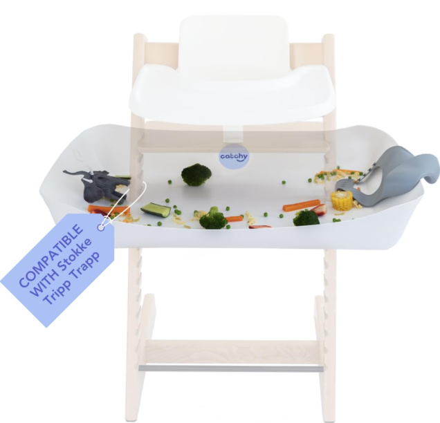 CATCHY - Food Catcher - Compatible with Stokke Tripp Trapp High Chair 11 Other High Chairs - Highchair Sold Separately - Baby & Toddler Food & Mess Catcher - Under High Chair Accessory