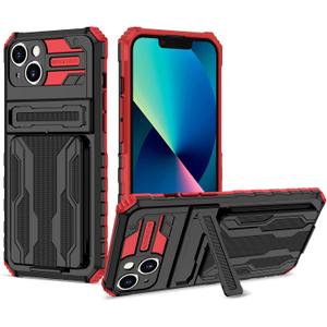 Zoeirc Case for iPhone 14 Plus Case, for iPhone 15 Plus Wallet Case with Detachable Card Holder, Stand Rugged Shockproof Heavy Duty Protective Phone Cover for iPhone 14 Plus Red