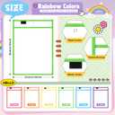 Watersay 24 Pcs 10x14 Dry Erase Pockets Sleeves, Rainbow