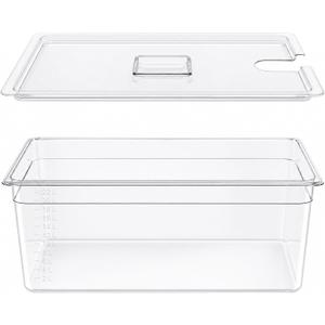 26 QT Large Sous Vide Container with Lid Compatible with Anova, Joule, Nano, Wancle, Instant Pot Immersion Circulator（26 Quart Without Rack）