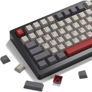 Womier Double Shot PBT Keycaps Set 138 Keys, Cherry Profile Custom Keycaps 60 65 75 100 Percent for 61/64/68/84/87/100/104/108 Retro Gaming Mechanical Keyboard, Purple Gray (Gorpcore Style)