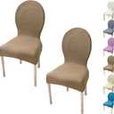 Dining Chair Slipcovers, Dining Room Chair Back Covers, Round Back Dining Room Chair Covers,  Dining Chairs Slipcovers Protectors, 2 Pcs