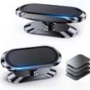 2-Pack Magnetic Phone Holder for Car DashStrong Magnet Magnetic Car Phone Holder Mount 4 Plate Phone Holders for Your Car Phone Mount for Car Dashboard Cell Phone Car Mount for iPhone Samsung (Black)