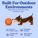 Doggie Dooley Virtually Indestructible Dog Ball - 10 Inch Hard Plastic Interactive Dog Toy for Large Breeds Over 45+ lbs - Built for Herding & Push Play - Floats in Water, Made in USA - Orange