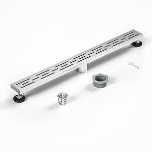 Bochni Linear Shower Drain 28" Brushed 304 Stainless Steel | with Drain Grate | Fast Drainage | Stainless Floor Drain Grate | Hair Strainer | Drain Key | The Upgrade for Your Bathroom
