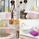 UJFQBH 3 Pieces African Bath Sponge African Net Long Net Bath Sponge Exfoliating Shower Body Scrubber Back Scrubber Skin Smoother,Great for Daily Use (Pink,Yellow,Purple)