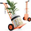 Plant Caddy with Wheels, USA Original Patent, 176 lbs Plant Dolly Cart, Foldable Plant Mover Cart with Adjustable Grabbing Arm and Strap for Large Plant Pots, Indoor & Outdoor Use, Orange