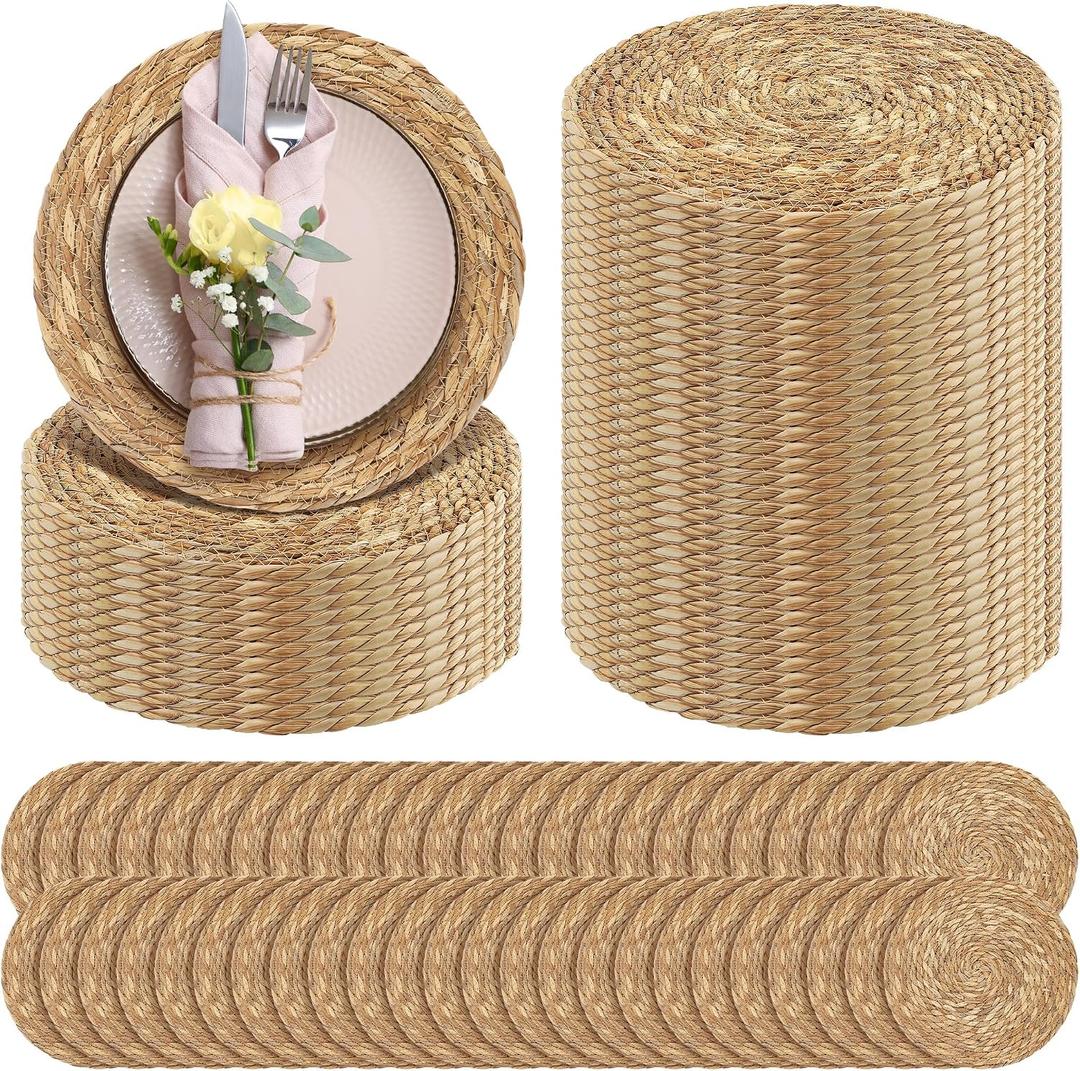Aneco 100 Pack 12-Inch Round Woven Placemats
