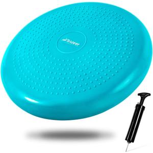 Trideer Wobble Cushion Core Balance Disc, Flexible Seating for Classroom Elementary, Wiggle Seat for Sensory Kids, Balance Pad with Inflation Pump (34CM Turquoise)