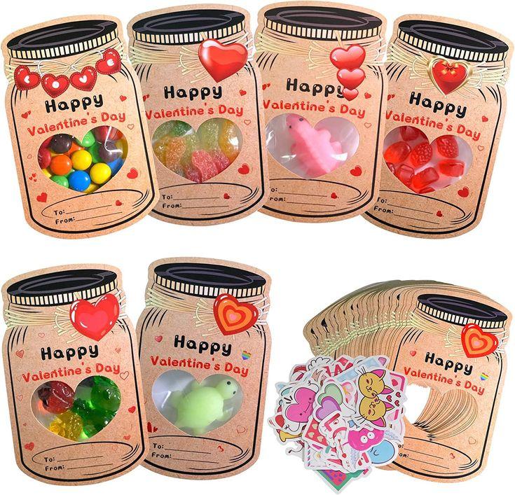 Valentines Cards for Kids 60 Pack with Stickers, Happy Valentines Day Cards for Kids School Classroom Exchange Party Favors - Valentines Day Gifts for Kids (Candy or Toys Not Included)