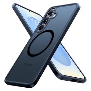 TORRAS Magnetic Shockproof for Samsung Galaxy S25 Case, Fit for MagSafe, 4X Military Grade Protection, Translucent Hard Back Slim Case for Samsung S25 Case, Anti-Fingerprint Anti-Scratch, Black