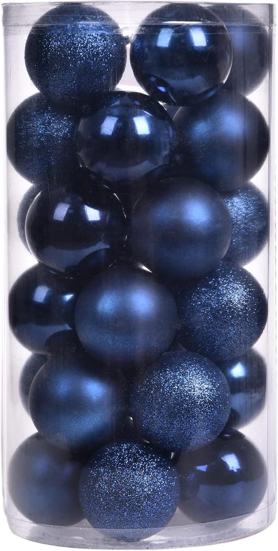 30ct Christmas Ball Ornaments, 2.36" Shatterproof Christmas Tree Decorations, Perfect Hanging Ball for Indoor/Outdoor Holiday Party Decor (Dark Blue)