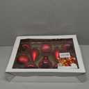 Alupssuc 10Pcs Multiple Styles Glass Christmas Ball Ornaments for Tree Decorations, Red