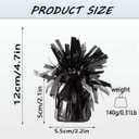 Aluminum Foil Balloon Weights for Parties (12 pcs) - 0.31lb (140g) Each - Premium Balloon Anchors for Birthday, Wedding, Dinner, Indoor & Outdoor Decorations(Black 12pcs)