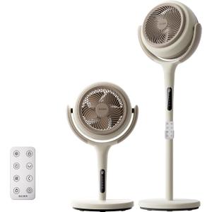 Standing Fan for Bedroom, 1100CFM Pedestal Fans Oscillating with Remote and Night Light, 3 Modes Floor Fan with DC Motor, 25dB Quiet, 12 Speeds, 12H Timer for Home Office- White, Medium