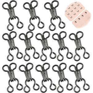 Copper 100 Set Hooks and Eyes for Sewing Clothing Bra Hooks Replacement Closure -Gunmetal 1#(13mm)