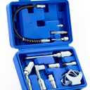 Orion Motor Tech Grease Gun Accessory Kit, 11 Piece Grease Gun Coupler Set for Hard to Reach Grease Fittings, Heavy Duty Lubrication Grease Zerk Fitting Adapters with Grease Gun Hose Holder