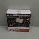 N9R 60 Pack Black Square Plastic Plates with Gold Rim Include 30 Disposable Dinner Plates 9.5 Inch and 30 Dessert Plates 6.5 Inch, Fancy Plates for Party, Wedding, Halloween and Daily Use (Black and Gold)