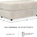 Signature Design by Ashley Soletren Contemporary Chenille Oversized Ottoman, Off-White, 26"D x 48"W x 20"H