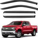 Window Visors Rain Guards for 2019-2025 Chevy Silverado/GMC Sierra 1500 Crew Cab, Out-Channel Window Vent Wind Deflectors Visors Shades for 20-25 Silverado/Sierra 2500HD 3500HD Crew Cab