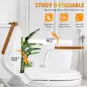 Toilet Safety Rails for Elderly, WICHEMI Toilet Rails for Seniors Adjustable Handicap Toilet Seat with Foldable Wooden Handles Heavy Duty 480LBS Toilet Assist Rails for Seniors, Handicap, Pregnant