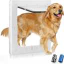PetSafe Plastic Dog Door - 16.7" x 11.7" Inner Frame for Large Dogs, 2-Way Locks, Durable Frame, White
