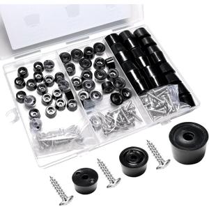 120 Set 3 Size, Cutting Board Feet Kit, Round Rubber Feet with Stainless Screws, Non Slip & Noise Reduction Rubber Bumpers Pad for Chairs Furniture and Electronics 1/2" W 9/16" W 13/16" W