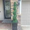 ALL SEASON GREEN 4' Spiral Boxwood Topiary Trees Artificial Outdoor Plants in Plastic Pot Front Porch Plants Set of 2