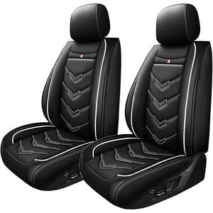 Car Seat Cover for Chevrolet Camaro 1999-2024, Waterproof Durable Compatible Airbag, Premium Leather Seat Protector(2 Seats Standard, Black White)