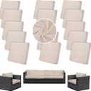 14PCS Patio Cushion Covers， Stretch Patio Furniture Couch SeatSlip covers