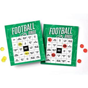 Fun Ready Set Football Bingo Game (1 Set) - Includes Bingo Cards & Marker Chips - Perfect for Sports Events, Themed Parties, Birthdays & More