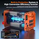 4000W Pure Sine Wave Inverter, 12V DC to 110V/120V AC Heavy Duty Power Inverter for Home Backup, Off-Grid Solar, RV, Truck, with 4 AC Outlets, Dual LCD Display, Remote Control, Hardwire Port