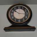 AYRELY Vintage Desk Clock Silent-Non-Ticking 10-inch dial Table Clock,Retro Mantel Clocks and Easy to Read for Living Room, Bedroom, Shelf Decoration, Fireplace, Farmhouse Decor (Black)