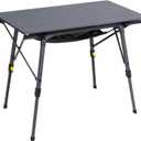 Portal Outdoor Folding Portable Picnic Camping Table with Adjustable Height Aluminum Roll Up Table Top Mesh Layer, Dark Gray, Large-35.4"L x 20.9"W