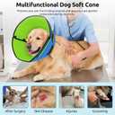 Queenmore Dog Cone XL, Soft Dog Cones for Large Dogs After Surgery, Cone for Dogs to Stop Licking, Elizabethan Collar for Pet, Alternative to Recovery Collar for Large Breeds, Blue&Green XL