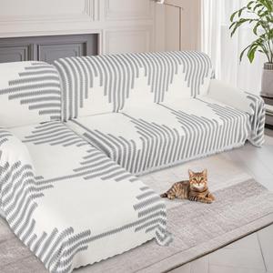 ALIECOM Boho Couch Covers for Sectional Sofa 2 Piece Thick Chenille L Shape Sofa Cover Washable Reversible Couch Cover Blanket Sofa Slipcovers Pet Dog Furniture Protector (XX-Large, Fashion Grey) ALIECOM Boho Couch Covers for Sectional Sofa 2 Piece Thick Chenille L Shape Sofa Cover Washable Reversible Couch Cover Blanket Sofa Slipcovers Pet Dog Furniture Protector (XX-Large, Fashion Grey)