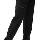 Scrubs for Women, V-Neck Scrubs Top & Cargo Pants with 10 Pockets (Black, XXL)