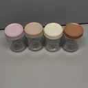 Overnight Oats Containers with Lids, 16oz Glass Jars with Lids 4 pcs, Wide Mouth Mason jars for Salad, Yogurt, Snacks, Meal Prep (Multicolor)