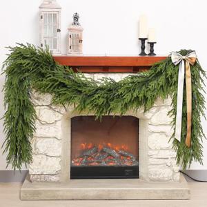 Artificial Norfolk Pine Garland - Faux Christmas Garland Fake Green Garland for Fireplace,Table, Stairs, Mantle, Window,Indoor Outdoor,Home,Holiday Decor (1 PCS,6 FT)