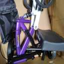 BlessReach Steerable Knee Walker Deluxe Medical Scooter for Foot Injuries Compact Crutches, with Dual Rear on-Wheel Brake and Shock Absorption Under The Knee pad（Purple）